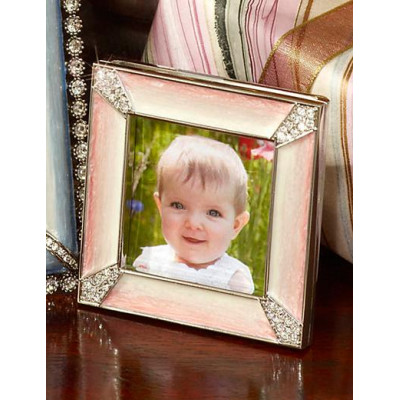 Leland Pave Corner 2" Square Picture Frame Pale Pink