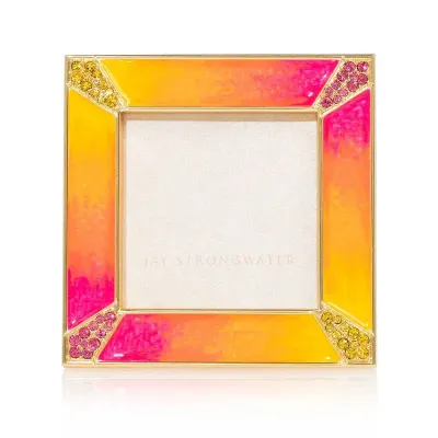 Leland Electric Pink Pavé Corner Frame 2"