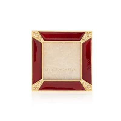 Leland Pave Corner 2" Square Picture Frame Ruby