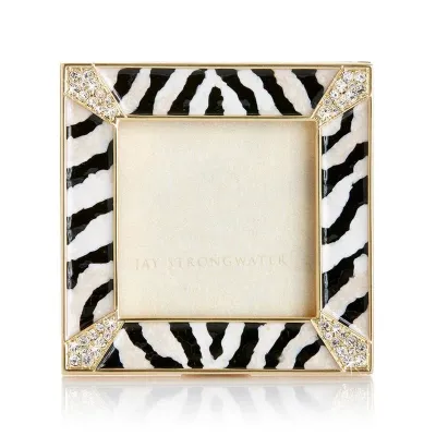 Leland Zebra Striped Pavé Corner Frame 2"