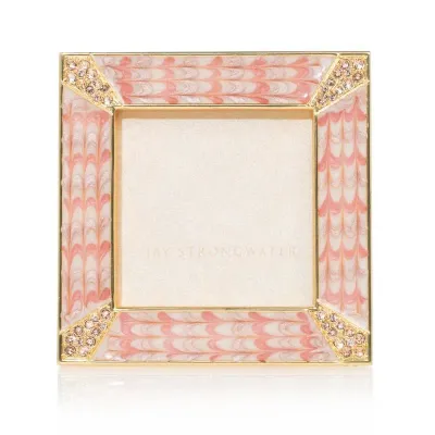 Leland Pave Corner 2" Square Picture Frame Pink