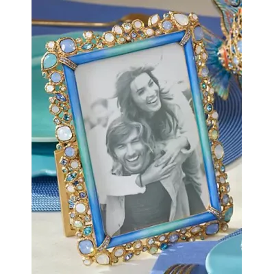 Emery Bejeweled 4" x 6" Picture Frame Blue