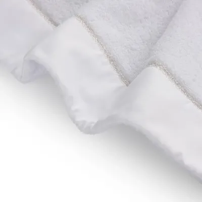 Himalaya White/Silver Embroidered Bath Towels