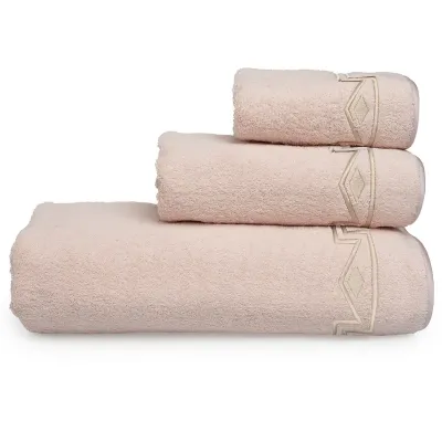Navajo Pink/Gold Embroidered Bath Towels
