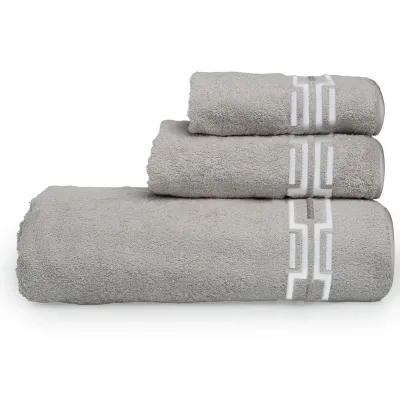 Tibet Grey/Grey Embroidered Bath Towels