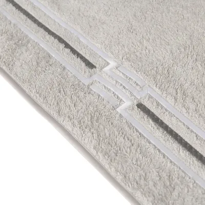 Tibet Grey/Grey Embroidered Bath Towels