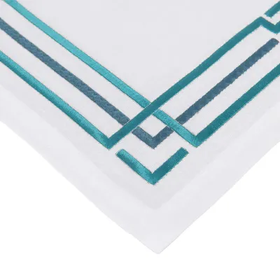 Tibet 16" x 20" Rect Placemat - White Linen/Octanium Embroidery