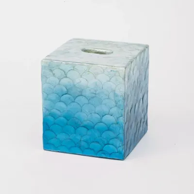 Ombre Capiz Tissue Box Blue