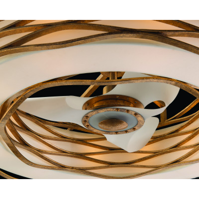 Ribbons of Gold Twelve-Light Pendant with Fan