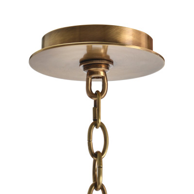 Acrylic and Brass Six-Light Chandelier
