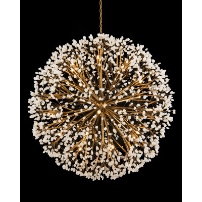 Spherical Thirty-Light Quartz Chandelier