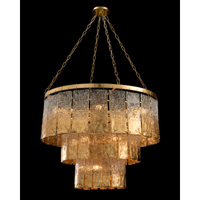 Twilight Sixteen-Light Slumped Glass Chandelier