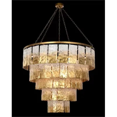 Twilight Twenty-Four-Light Slumped Glass Chandelier