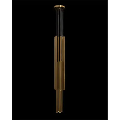 Hans Eleven-Droplight Brass Chandelier