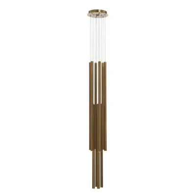 Hans Eleven-Droplight Brass Chandelier