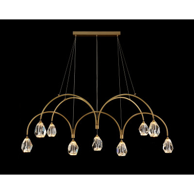 Faceted Cut Crystal Nine-Light Chandelier