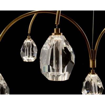 Faceted Cut Crystal Nine-Light Chandelier