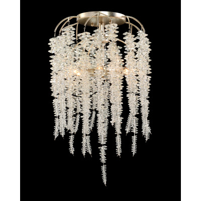 Cascading Crystal Six-Light Semiflush