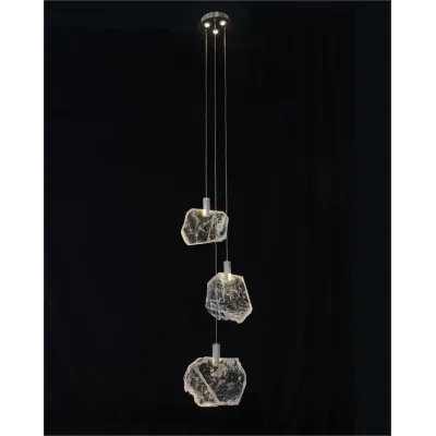 Moonlight Sonata: Selenite Pane Six-Light Droplight Chandelier