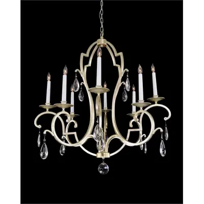 Silver-Leaf Eight-Light Chandelier