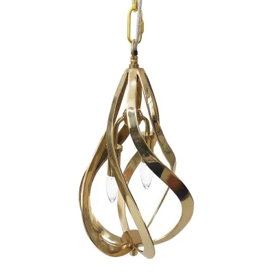 Ribbons of Brass Two-Light Pendant 17.5"H X 9.5"W X 9.5"D