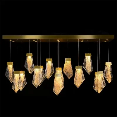 Lux Twenty-Seven-Light Horizontal Chandelier, Brass
