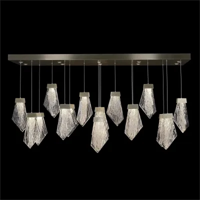 Lux Twenty-Seven-Light Horizontal Chandelier, Nickel