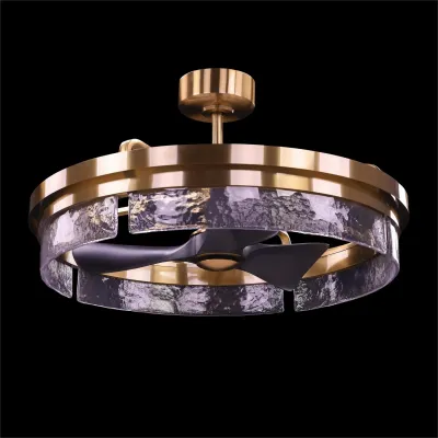 Sinclair Brass Chandelier with Fan