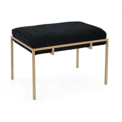 Metal Gold Upholstered Bench-2219