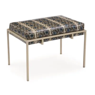 Metal Silver Upholstered Bench