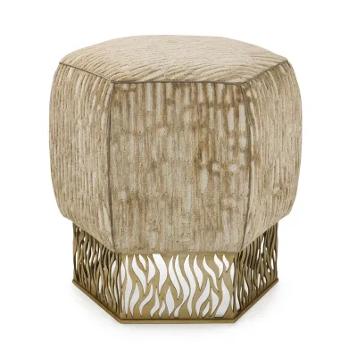 Honeycomb Gold Ottoman - 5024