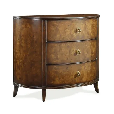 Sylvestre Walnut Three-Drawer Demilune