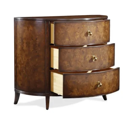 Sylvestre Walnut Three-Drawer Demilune