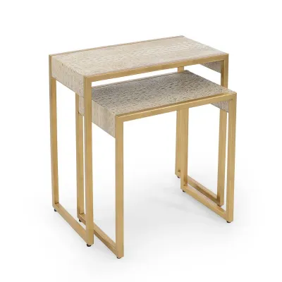 Kano Gilt Nesting End Tables 22.5"H x 22.25"W x 12"D