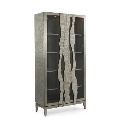 River's Edge Silver Display Cabinet 84.25"H x 42.25"W x 18.25"D