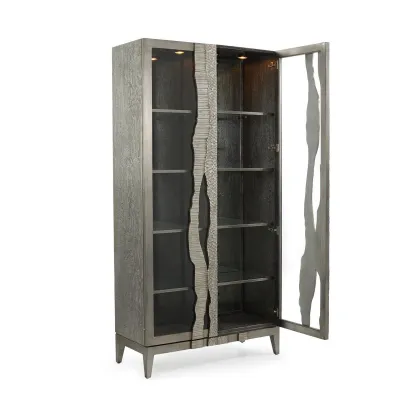 River's Edge Silver Display Cabinet 84.25"H x 42.25"W x 18.25"D