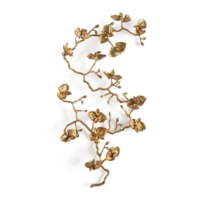 Brass Orchid Wall Sculpture I 29.5"W x 15.5"H x 2"D