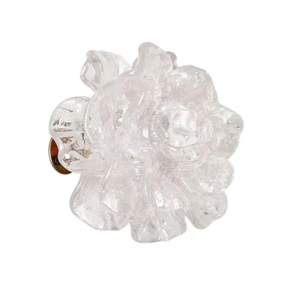 Clear Glass Flower Wall Art