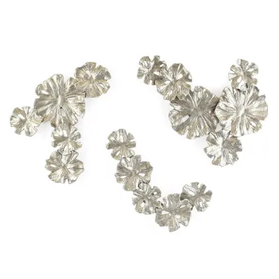 Petal Cluster Wall Art Set of 3 Nickel