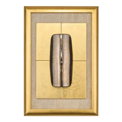 Gilded Porcelain Relief Wall Art Bronze