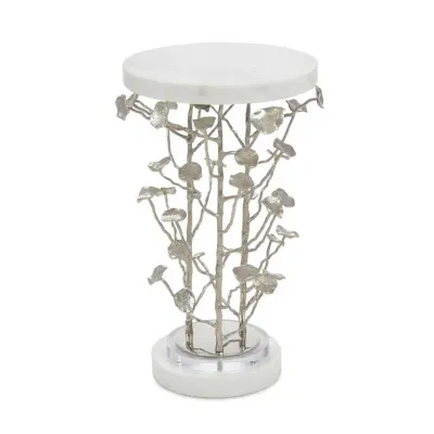 Marble and Brushed Nickel Branch Martini Table