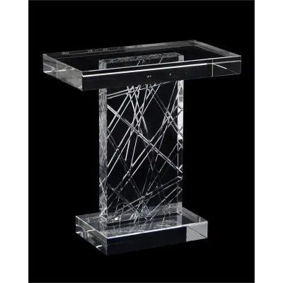 Etched Crystal Accent Table 20"H X 18"W X 10"D