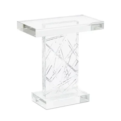 Etched Crystal Accent Table 20"H X 18"W X 10"D