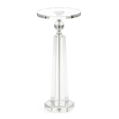 Faceted Taper Crystal Martini Table 26.25"H x 11"W x 11"D