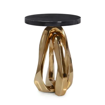 Kaari Side Table, Champagne Gold