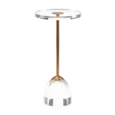Brass and Acrylic Martini Side Table