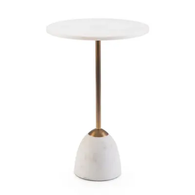 Brass and Marble Martini Side Table