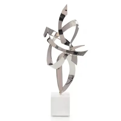 Ribbon Polished Nickel Sculpture