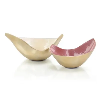 Set of Two Elegant Swoosh Bowls