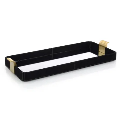 Black Suede and Mirror Tray II
